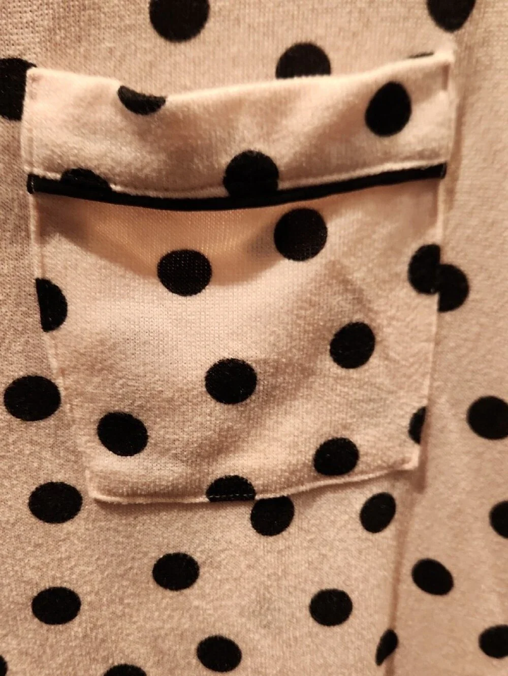 kate spade Pink and Black Polka Dot Two-Piece Pajama Set Sz M
